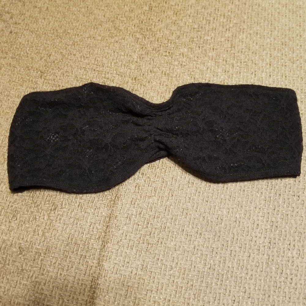 Aerie Bandeau Lace Bralette Black Medium